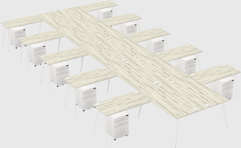 Shared l-shaped office desk system