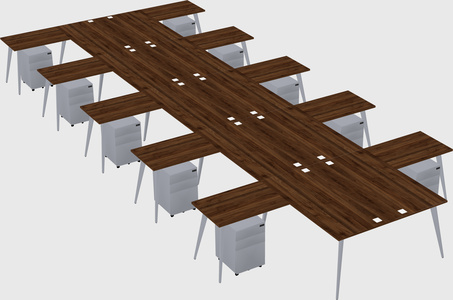 Shared l-shaped office desk system