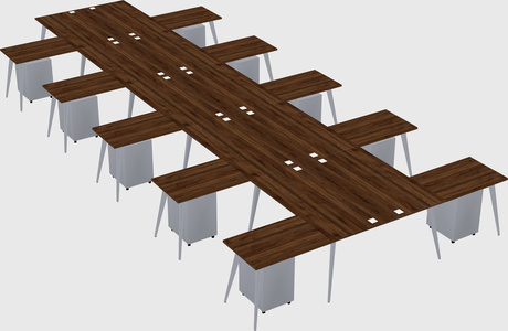 Shared l-shaped office desk system
