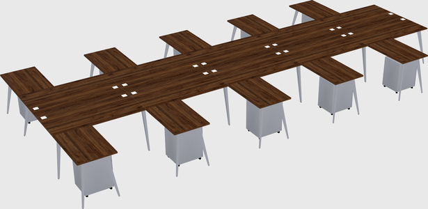Shared l-shaped office desk system