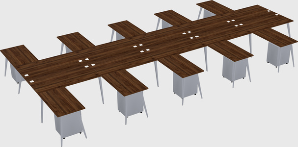 Shared l-shaped office desk system