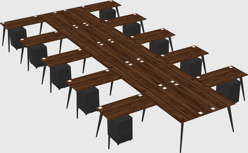Shared l-shaped office desk system