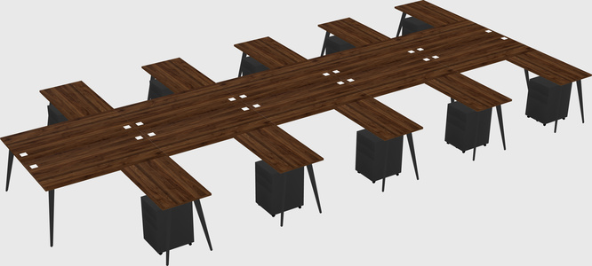 Shared L-shaped Office Desk System