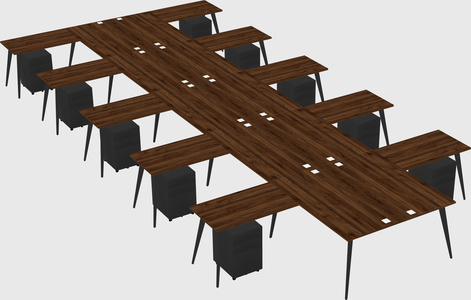 Shared l-shaped office desk system