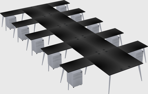 Shared l-shaped office desk system