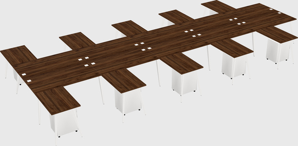 Shared l-shaped office desk system