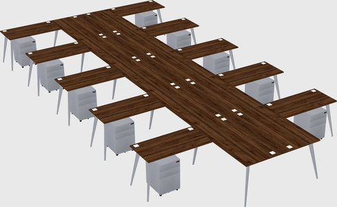 Shared l-shaped office desk system