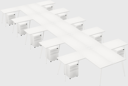 Shared l-shaped office desk system