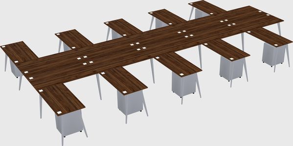 Shared l-shaped office desk system