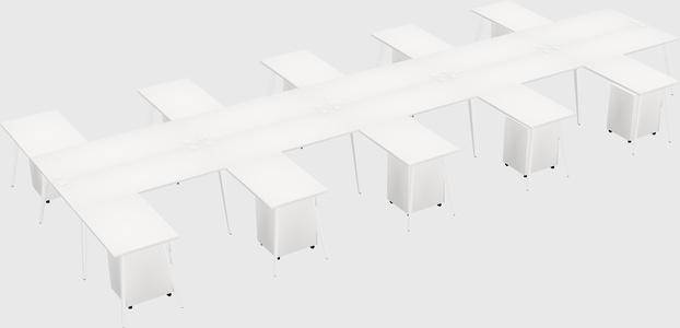 Shared l-shaped office desk system