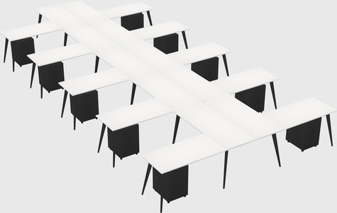 Shared l-shaped office desk system