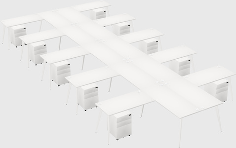 Shared l-shaped office desk system