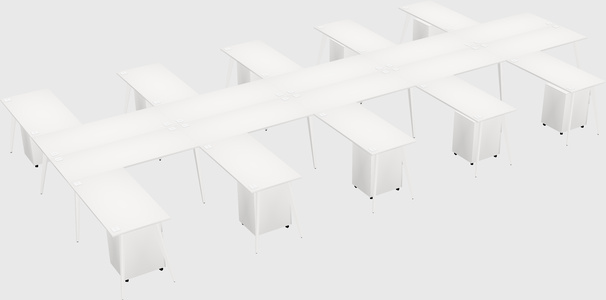 Shared l-shaped office desk system