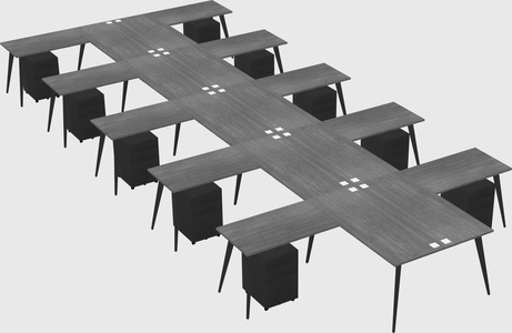 Shared l-shaped office desk system