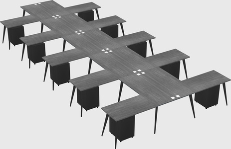 Shared l-shaped office desk system