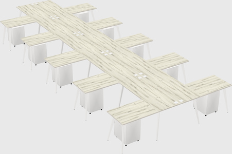 Shared l-shaped office desk system