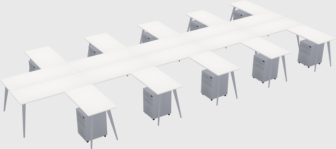 Shared L-shaped Office Desk System