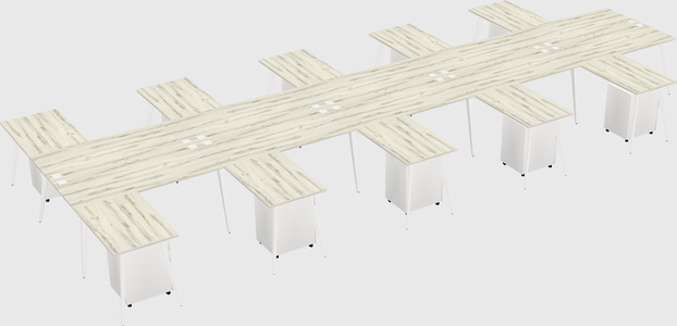 Shared l-shaped office desk system
