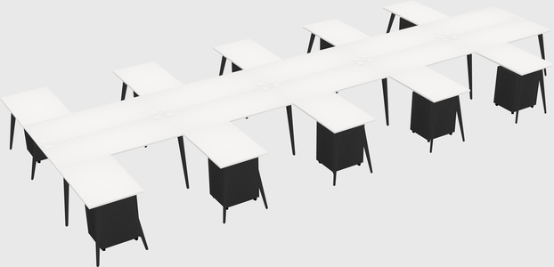 Shared l-shaped office desk system