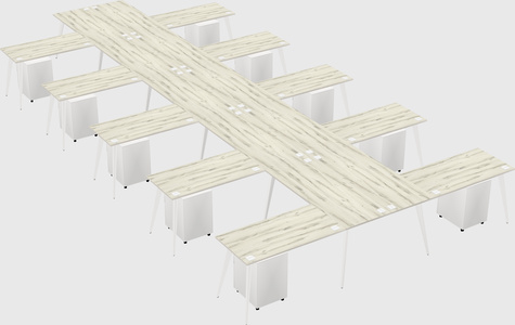 Shared l-shaped office desk system
