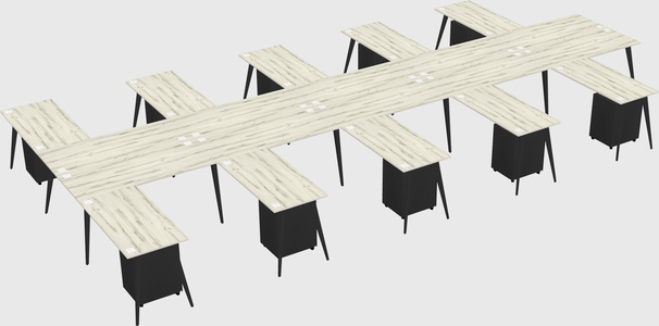 Shared l-shaped office desk system