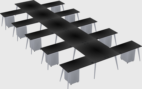 Shared l-shaped office desk system