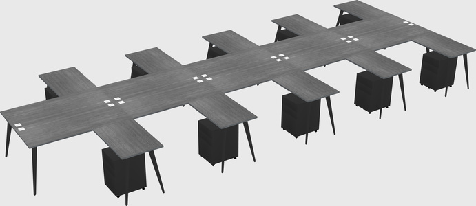 Shared l-shaped office desk system