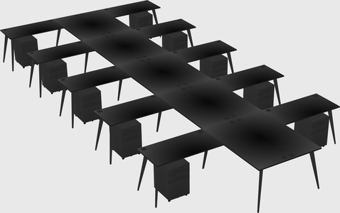 Shared l-shaped office desk system