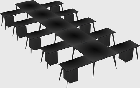 Shared l-shaped office desk system