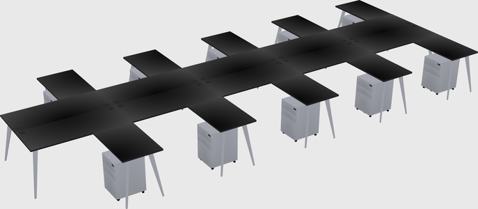 Shared L-shaped Office Desk System