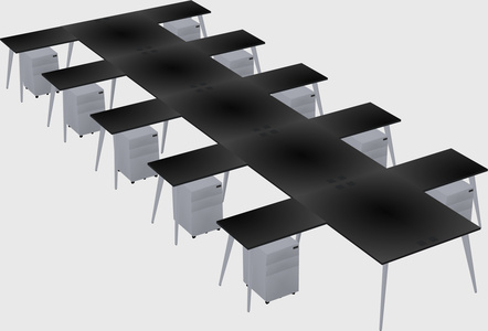 Shared l-shaped office desk system
