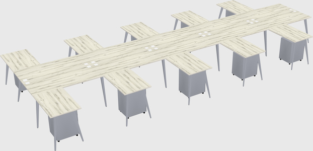 Shared l-shaped office desk system