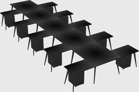 Shared l-shaped office desk system