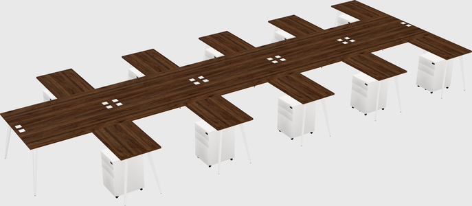 Shared L-shaped Office Desk System