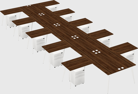Shared l-shaped office desk system