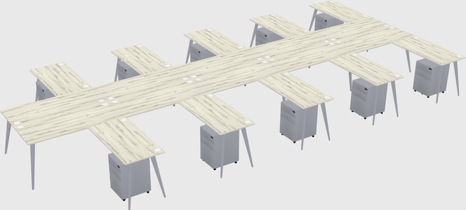 Shared L-shaped Office Desk System