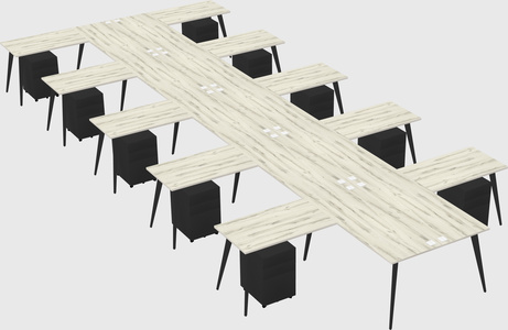 Shared l-shaped office desk system