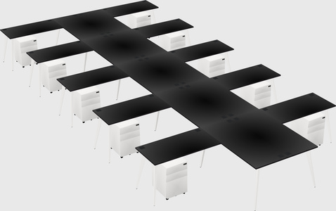 Shared l-shaped office desk system