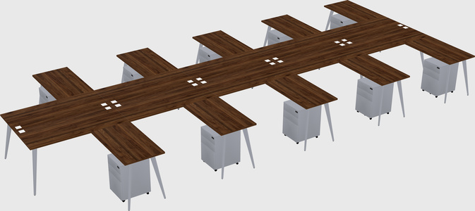 Shared L-shaped Office Desk System