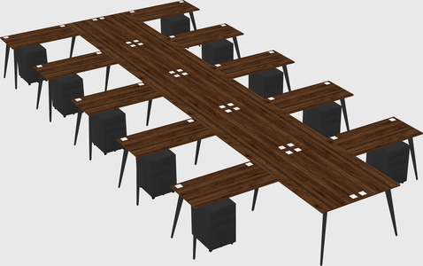 Shared l-shaped office desk system