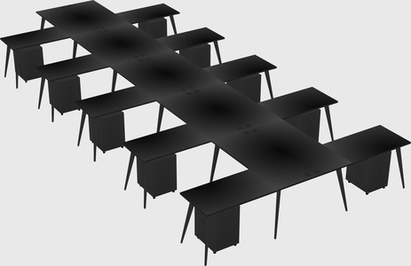 Shared l-shaped office desk system