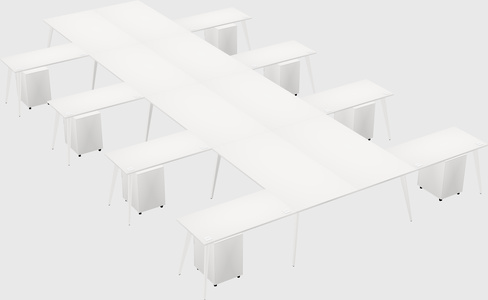 Shared l-shaped office desk system