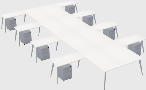 Shared l-shaped office desk system