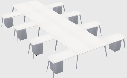 Shared l-shaped office desk system
