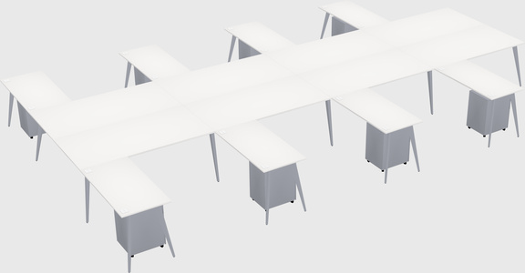 Shared l-shaped office desk system