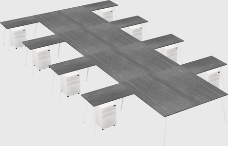 Shared l-shaped office desk system