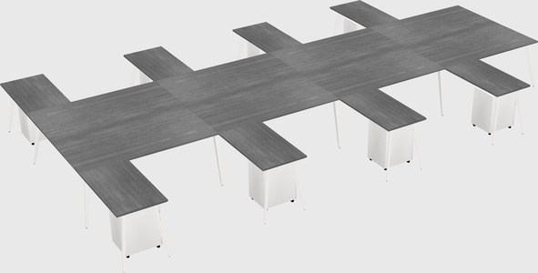 Shared l-shaped office desk system