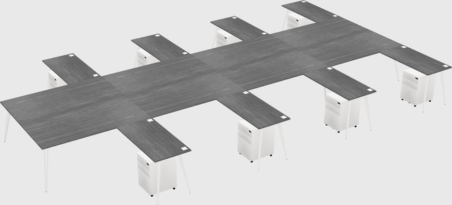 Shared L-shaped Office Desk System