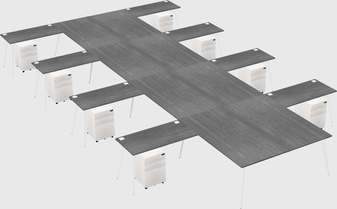 Shared l-shaped office desk system