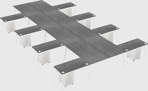 Shared l-shaped office desk system